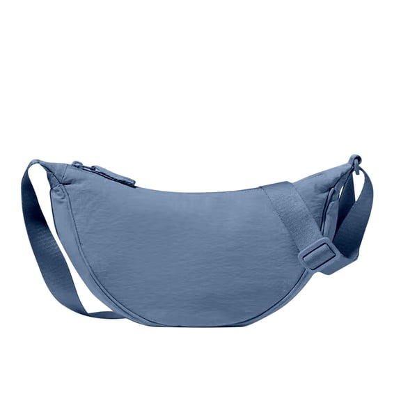 Solid Nylon Crossbody Shoulder Bag Lightweight Zipper Handbag Travel Daily Shopping Pouch