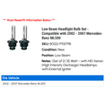 thumbnail image 2 of Low Beam Headlight Bulb Set - Compatible with 2002 - 2007 Mercedes-Benz ML500 2003 2004 2005 2006, 2 of 2