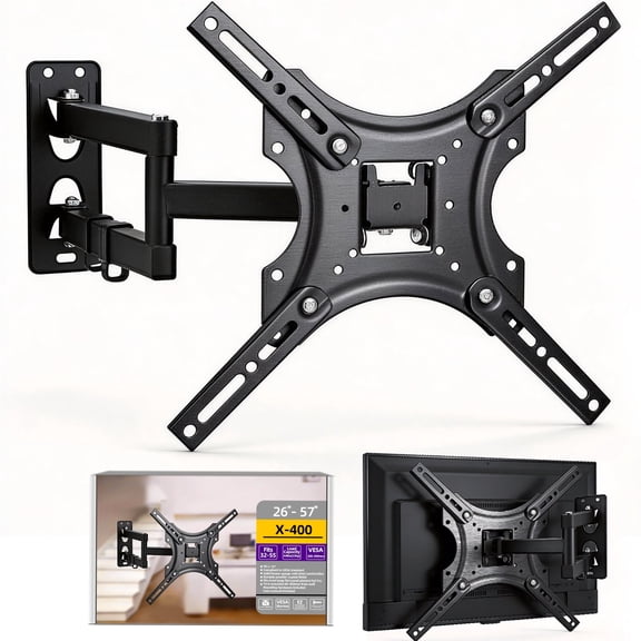 Lovfen Full Motion Lockable TV Mount - Fits 32-55 Inch TV , Max 45Lbs, Vesa 400X400Mm - Perfect For Camper, Truck, Trailer, Marine Boat, Motor Home