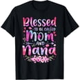 thumbnail image 2 of 100% Cotton Unisex Mother's Day Blessed to Be Called Mom and Nana Flowers T-Shirt, 2 of 5
