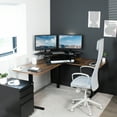 thumbnail image 3 of VIVO Black Corner Electric Height Adjustable Cubicle Sit to Stand Desk Riser, 3 of 8