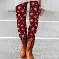 thumbnail image 4 of Gibobby Leggings de Navidad para mujer Mallas con estampado de Navidad para mujer, mallas elásticas, pantalones informales, botas, pantalones(Rojo,XG), 4 of 5