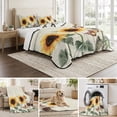 thumbnail image 6 of Twin XL Quilt Set 68''x98'', Yellow Sunflowers Lightweight Summer Bedspread Coverlet Set with 2 Pillow Shams, Floral in Blooms Pastoral Plants Breathable All Season Quilt Bedding for Dorm/Guest Room, 6 of 9