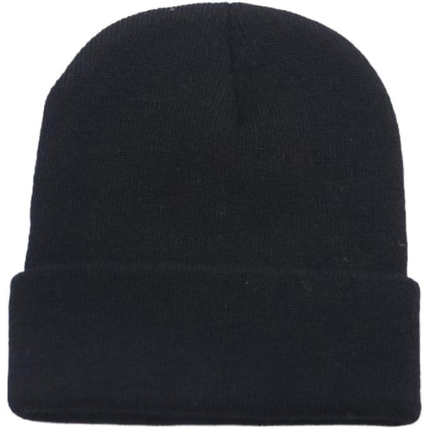 Gorro de lana para hombre y mujer, gorro de invierno con puños, tejido suave y cálido, gorro de calavera
