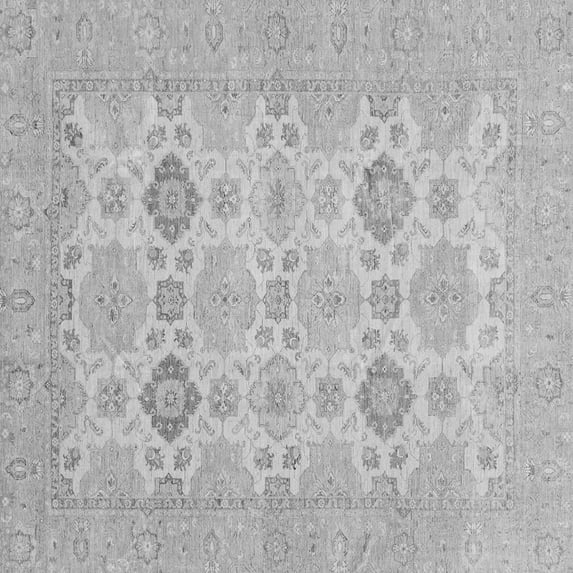 Ahgly Company Indoor Square Abstract Gray Modern Area Rugs, 5' Square