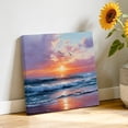 thumbnail image 4 of Canvas Wall Art Summer Ocean Canvas Art Print Oil Painting Sea Dreamy Sunset Beach Birds Pictures Wall Decor for Living Room Bedroom Artwork Decorations Stretched Framed Ready to Hang 8"x8", 4 of 9