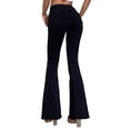 thumbnail image 3 of Qiylii Women Flared Jeans, High Waisted Solid Color Denim Pants with Pockets, 3 of 4