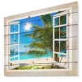thumbnail image 1 of Design Art - Window Open to Beach with Palm, 1 of 5