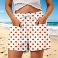 thumbnail image 3 of Zynoxe Women's Polka Dot Casual Shorts with Pockets Lightweight Breathable Mid-Thigh Shorts for Women Stretchy Elastic Waistband Drawstring Shorts Summer Versatile Casual Solid Color Beach Shorts M, 3 of 7