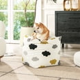 thumbnail image 3 of Pouf 23" Luxury Oversized Bean Bag Cube Ottoman Cumulus Cream White, 3 of 7