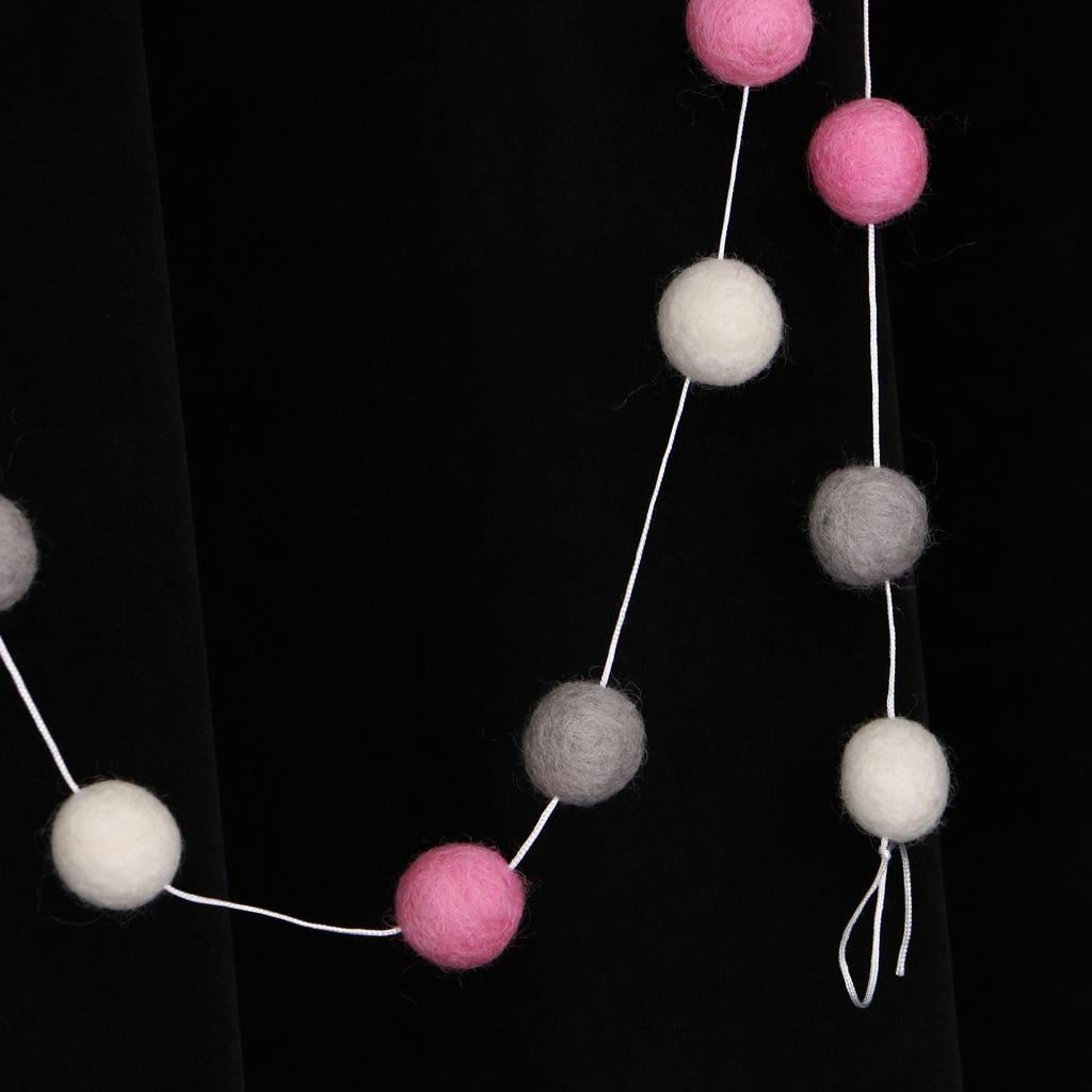 FVDPWYE 2pcs Handmade Wool Felt Ball Pom Pom Nursery Holiday Wall Hanging Decoration