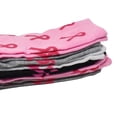 thumbnail image 2 of 6-Pairs Glory Max Women's Casual Cotton Assorted Colors Pink Ribbon Design Crew Socks Size 9-11, 2 of 5
