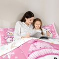 thumbnail image 5 of Feelyou Kawaii Pink Snowman Bedding Comforter Set for Teens, Christmas Snowflake Print Twin Comforter Sets, Fashion Buffalo Reversible Bedding Set, Breathable Home Decor, 2pcs, 5 of 8