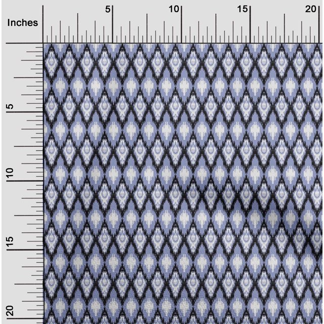 oneOone Organic Cotton Voile Fabric Geometric Ikat Decor Fabric Printed BTY 42 Inch Wide