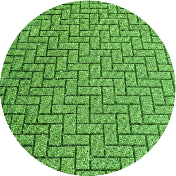 Ahgly Company Indoor Round Patterned Nebula Green Area Rugs, 4' Round