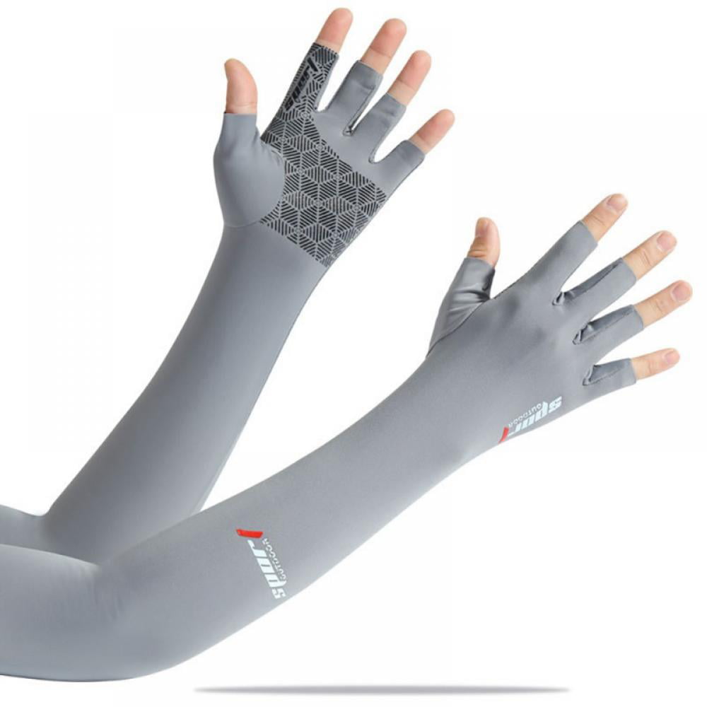 Printed Ice Silk Arm Sleeves Sun Protection Gloves Cycling Sunscreen Arm Sleeves 