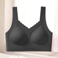 thumbnail image 4 of Zpanxa Wireless Bras for Women Seamless Push-up Wide Straps Lace Trim Everyday Bra Black 38BC, 4 of 5