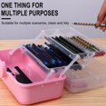thumbnail image 4 of HLONK 3 Layers Plastic Portable Storage Box Multipurpose Portable Storage Box Handled Storage Case for Art Craft and Cosmetic School Supply Office Supply, 4 of 5