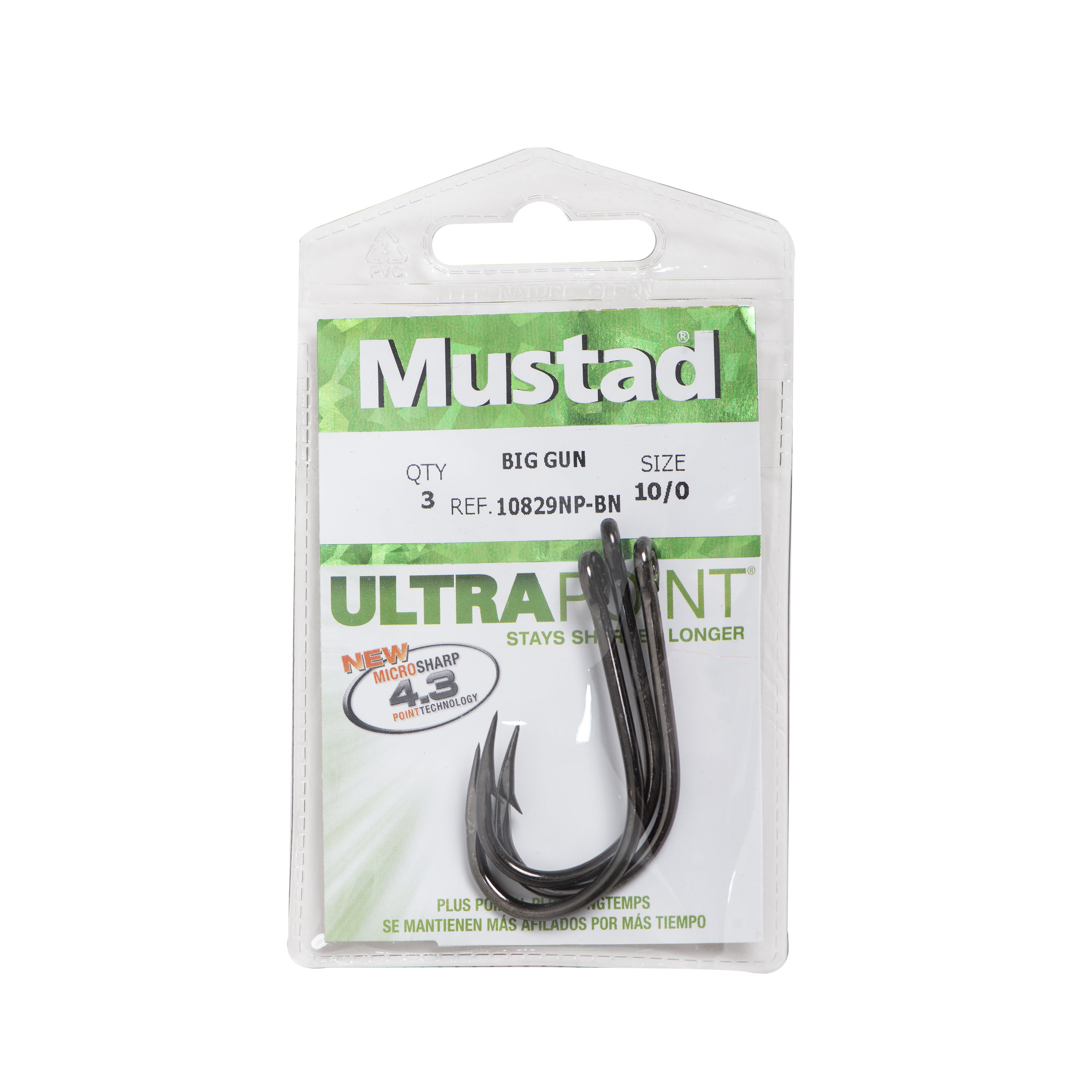 Mustad Ultra point Big Gun Hook - Size: 9/0 (Black Nickel) 6pc 