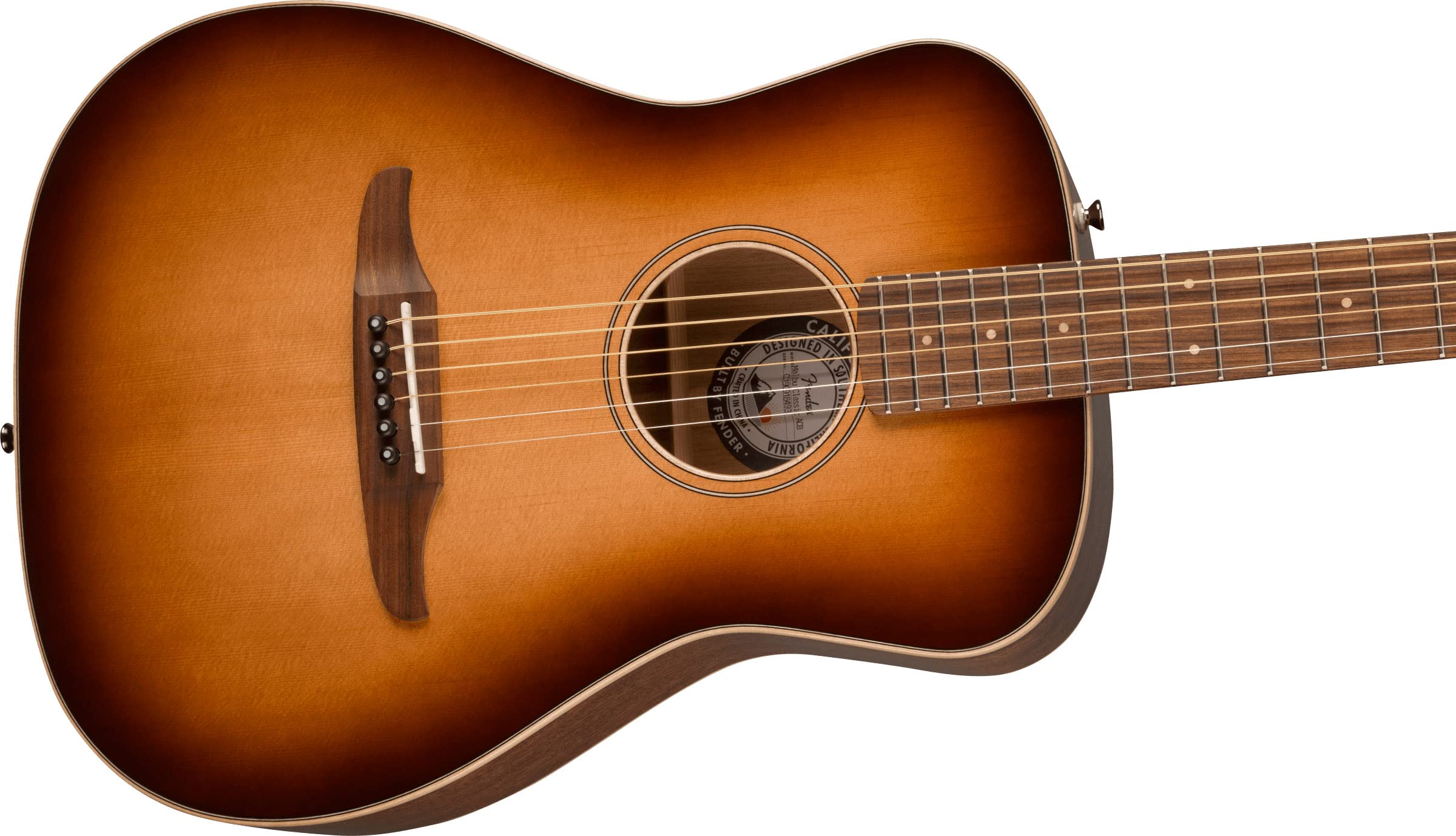 Fender Malibu Classic Acoustic Electric Guitar Bundle with Gig Bag, Strap, Clip-on Tuner, Strings, String Winder, Picks, and Austin Bazaar Instructional DVD - Aged Cognac Burst
