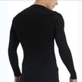thumbnail image 4 of Black Compression Shirt Men Long Short Sleeve Shaper Slimming Tummy Vest Thermal Compression Shirt Tank Top Shapewear Athletic Shirt Base Layer Undershirt,Black,XL, 4 of 6