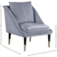 thumbnail image 3 of Meridian Furniture Elegante Gray Velvet Accent Chair, 3 of 6