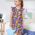 thumbnail image 4 of Balery The Garden Tricolor Pansy Flower Camisón de princesa para niñas, pijama de algodón con mangas abullonadas, suave y bonito.-Medium, 4 of 6