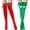 Plush Ball, variant on 2 Pairs Christmas Thigh High Socks Halloween Women Striped Over Knee Stockings Candy Cane Socks for Women Girls