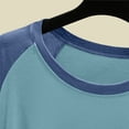 thumbnail image 4 of Ohufall Fall Pajamas Tops Tees for Women Long Sleeve Color Block T Shirts Round Neck Loose Comfort Pajama Top, 4 of 5
