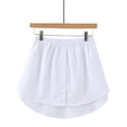 thumbnail image 3 of Yesbay Women Fake Shirt Irregular Skirt Blouse Tail Hem Cotton Detachable Underskirt White, 3 of 6