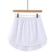 thumbnail image 3 of harmtty Mujeres Camisa Falsa Falda Irregular Blusa Dobladillo Trasero Algodón Desmontable Enagua, Blanco, 3 of 7