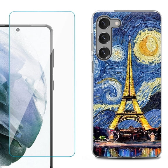Shockproof Fashion Phone Case for Samsung Galaxy S23 5G, by OneToughShield ® - Starry Night Eiffel