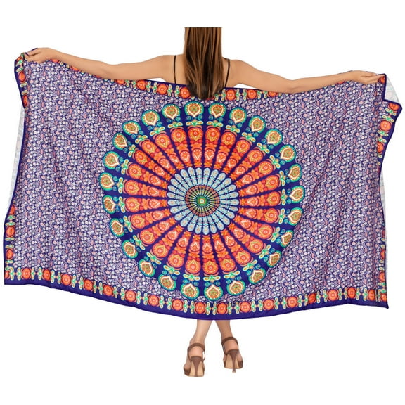HAPPY BAY Women's Pareo Beachwear Summer Wraps Bikinis Beach Swim Cover ups Sarongs Vacation Long Women Swimwear Coverups One Size Purple_r661