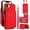 Red, variant on Decase For Apple iPhone 16e PU Leather Wallet Case with RFID Blocking Card Pocket, Anti-Scratch Shock-Absorbent Back Cover, Credit Card & Cash Slot, Strap & Shoulder Lanyard,Red