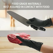 FINITEX Black Nitrile Gloves Disposable, Food Safe Gloves for Cooking, Food Prep, Powder-free, Latex-free, Textured Grip, 3.2 Mil, Pack of 100, Medium