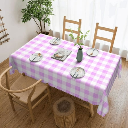 

YFYANG Rectangular Polyester Table Cloth Purple Plaid Pattern Table Cover for Indoor Outdoor Kitchen Restaurant Table Decoration Tablecloths，54 X 72
