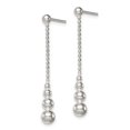 thumbnail image 2 of Auriga Fine Jewelry 925 Sterling Silver Teardrop and Bead Post Dangle Earrings for Women (L-40mm, W- 5mm), 2 of 5