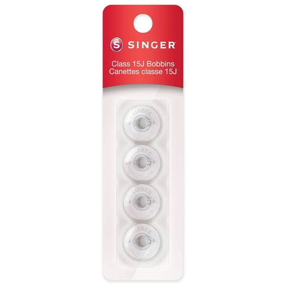 SINGER® Class 15J Bobbins - Plastic, Transparent, 4 pack