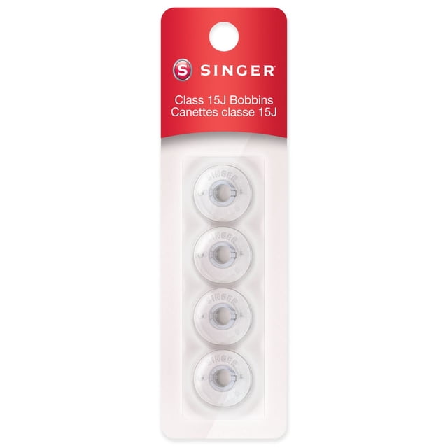 SINGER® Class 15J Bobbins - Plastic, Transparent, 4 pack