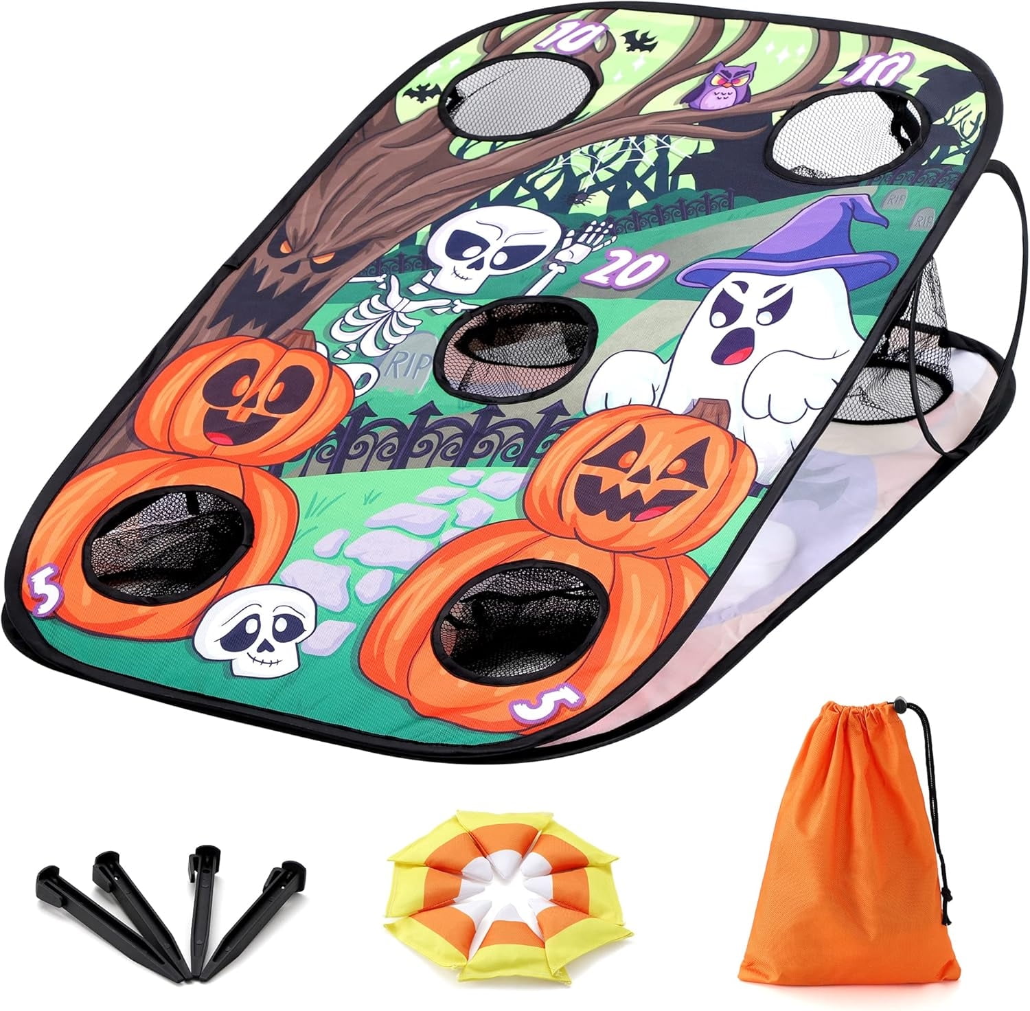 Joyfy Halloween Toss Game Board with Bean Bag for Kids Outdoor Toys, Halloween Party Favor, Beach Yard Outdoor Activities, Family Party Supplies，Camping Outside Play Toy