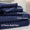 thumbnail image 3 of Mainstays Basics 6-Piece Navy Bath, Hand & Washcloth Set, 3 of 6