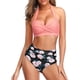 thumbnail image 3 of Traje de baño vintage de dos piezas para mujer Bikini retro de cintura alta con pliegues y cuello halter Vhermosa Trajes de Baño, 3 of 6