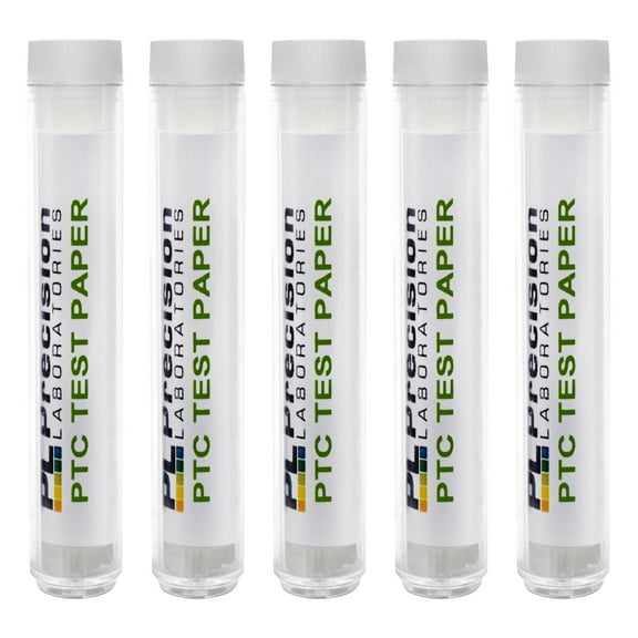 5PK Phenylthiourea PTC Test Strips, Vials of 100 - Genetic Taste Testing - 30Âµg Per Strip - PTC Test Papers