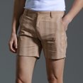 thumbnail image 3 of Mens Casual Pantalones Cortos Raya Impresa Cremallera Pantalones de Cintura Botón Sólido, Pantalones Casuales para Hombre, 3 of 5