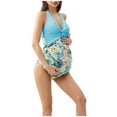 thumbnail image 3 of Tejiojio Maternity/Labor/Nursing Clothing Clearance Pregnant Womans Flowers Print Minimalistic Shirring Frenulum One-piece Swimsuit, 3 of 5
