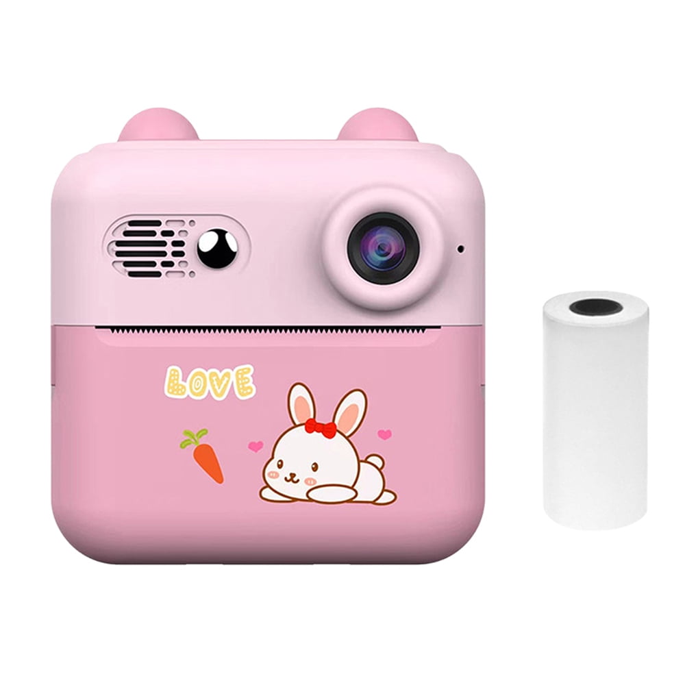 Camera 1080P  Print Camera Portable Mini Photo Printer For Children With 1200W Camera 2.4'' Screen With 1 Print Paper Roll Suitable For Journal Notes Memo Birthday Gift