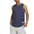 thumbnail image 3 of kpoplk Mens Beach Tank Top Summer 3D Graphic Sleeveless Tee Shirt Gym Workout Tanks Dark Blue,4XL, 3 of 6