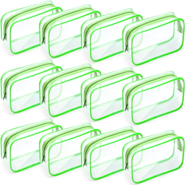 Bolsas de maquillaje Weewooday de PVC transparente con cierre, 12 unidades