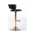thumbnail image 6 of Swivel Height Adjustable Bar Stools Set of 2, Simple Velvet Bar Stools with Low Back and Gold Base, Counter Height Bar Chairs Luxury Gold Bar Stools for Kitchen Island, Pub and Dining Room, Black, 6 of 7