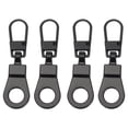 thumbnail image 1 of Unique Bargains Zipper Pull Replacement, 4 Pcs Detachable Metal Zipper Tab Repair Kit Puller with Lock Zipper Slider, Black, 1 of 6